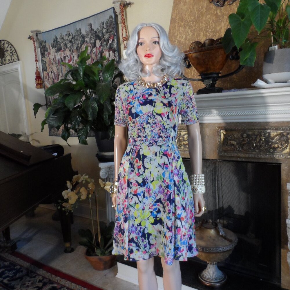 Jason Wu Collective Multi Color Chiffon A Line Dress Size 2